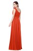 ColsBM Lorrin Tangerine Tango Bridesmaid Dresses Sleeveless Zipper Simple Asymmetric Neckline Floor Length Ruching