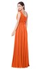 ColsBM Lorrin Tangerine Bridesmaid Dresses Sleeveless Zipper Simple Asymmetric Neckline Floor Length Ruching