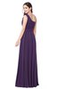 ColsBM Lorrin Violet Bridesmaid Dresses Sleeveless Zipper Simple Asymmetric Neckline Floor Length Ruching