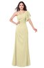 ColsBM Marisol Anise Flower Bridesmaid Dresses Sheath Asymmetric Neckline Short Sleeve Glamorous Zipper Floor Length