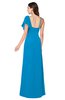 ColsBM Marisol Cornflower Blue Bridesmaid Dresses Sheath Asymmetric Neckline Short Sleeve Glamorous Zipper Floor Length