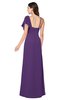ColsBM Marisol Dark Purple Bridesmaid Dresses Sheath Asymmetric Neckline Short Sleeve Glamorous Zipper Floor Length