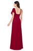 ColsBM Marisol Dark Red Bridesmaid Dresses Sheath Asymmetric Neckline Short Sleeve Glamorous Zipper Floor Length