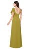 ColsBM Marisol Golden Olive Bridesmaid Dresses Sheath Asymmetric Neckline Short Sleeve Glamorous Zipper Floor Length