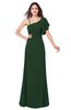 ColsBM Marisol Hunter Green Bridesmaid Dresses Sheath Asymmetric Neckline Short Sleeve Glamorous Zipper Floor Length