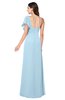 ColsBM Marisol Ice Blue Bridesmaid Dresses Sheath Asymmetric Neckline Short Sleeve Glamorous Zipper Floor Length