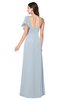ColsBM Marisol Illusion Blue Bridesmaid Dresses Sheath Asymmetric Neckline Short Sleeve Glamorous Zipper Floor Length