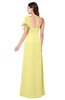 ColsBM Marisol Pastel Yellow Bridesmaid Dresses Sheath Asymmetric Neckline Short Sleeve Glamorous Zipper Floor Length