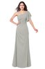 ColsBM Marisol Platinum Bridesmaid Dresses Sheath Asymmetric Neckline Short Sleeve Glamorous Zipper Floor Length