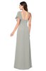 ColsBM Marisol Platinum Bridesmaid Dresses Sheath Asymmetric Neckline Short Sleeve Glamorous Zipper Floor Length