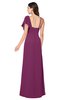 ColsBM Marisol Raspberry Bridesmaid Dresses Sheath Asymmetric Neckline Short Sleeve Glamorous Zipper Floor Length