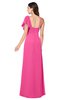 ColsBM Marisol Rose Pink Bridesmaid Dresses Sheath Asymmetric Neckline Short Sleeve Glamorous Zipper Floor Length