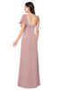 ColsBM Marisol Silver Pink Bridesmaid Dresses Sheath Asymmetric Neckline Short Sleeve Glamorous Zipper Floor Length