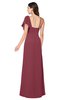 ColsBM Marisol Wine Bridesmaid Dresses Sheath Asymmetric Neckline Short Sleeve Glamorous Zipper Floor Length