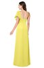 ColsBM Marisol Yellow Iris Bridesmaid Dresses Sheath Asymmetric Neckline Short Sleeve Glamorous Zipper Floor Length