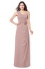 ColsBM Selby Blush Pink Bridesmaid Dresses Floor Length Sheath Flower Zip up Modern Sleeveless