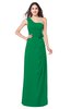 ColsBM Selby Green Bridesmaid Dresses Floor Length Sheath Flower Zip up Modern Sleeveless