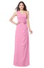ColsBM Selby Pink Bridesmaid Dresses Floor Length Sheath Flower Zip up Modern Sleeveless