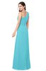ColsBM Selby Turquoise Bridesmaid Dresses Floor Length Sheath Flower Zip up Modern Sleeveless