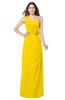 ColsBM Selby Yellow Bridesmaid Dresses Floor Length Sheath Flower Zip up Modern Sleeveless