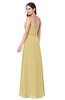 ColsBM Kinley Gold Bridesmaid Dresses Sleeveless Sexy Half Backless Pleated A-line Floor Length