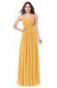 ColsBM Kinley Golden Cream Bridesmaid Dresses Sleeveless Sexy Half Backless Pleated A-line Floor Length
