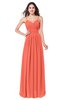 ColsBM Kinley Living Coral Bridesmaid Dresses Sleeveless Sexy Half Backless Pleated A-line Floor Length