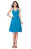 ColsBM Kyleigh Cornflower Blue Bridesmaid Dresses A-line Halter Sleeveless Zipper Knee Length Cute