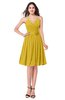 ColsBM Kyleigh Lemon Curry Bridesmaid Dresses A-line Halter Sleeveless Zipper Knee Length Cute