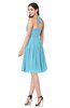 ColsBM Kyleigh Light Blue Bridesmaid Dresses A-line Halter Sleeveless Zipper Knee Length Cute