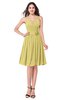 ColsBM Kyleigh Misted Yellow Bridesmaid Dresses A-line Halter Sleeveless Zipper Knee Length Cute