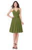 ColsBM Kyleigh Olive Green Bridesmaid Dresses A-line Halter Sleeveless Zipper Knee Length Cute