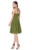 ColsBM Kyleigh Olive Green Bridesmaid Dresses A-line Halter Sleeveless Zipper Knee Length Cute