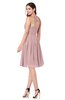 ColsBM Kyleigh Silver Pink Bridesmaid Dresses A-line Halter Sleeveless Zipper Knee Length Cute