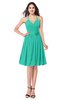 ColsBM Kyleigh Viridian Green Bridesmaid Dresses A-line Halter Sleeveless Zipper Knee Length Cute