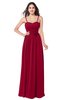 ColsBM Paisley Dark Red Bridesmaid Dresses Floor Length Flower Spaghetti Sleeveless Modern Zipper