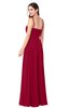 ColsBM Paisley Dark Red Bridesmaid Dresses Floor Length Flower Spaghetti Sleeveless Modern Zipper