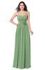 ColsBM Paisley Fair Green Bridesmaid Dresses Floor Length Flower Spaghetti Sleeveless Modern Zipper