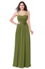 ColsBM Paisley Olive Green Bridesmaid Dresses Floor Length Flower Spaghetti Sleeveless Modern Zipper