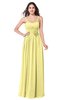 ColsBM Paisley Pastel Yellow Bridesmaid Dresses Floor Length Flower Spaghetti Sleeveless Modern Zipper