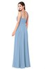ColsBM Paisley Sky Blue Bridesmaid Dresses Floor Length Flower Spaghetti Sleeveless Modern Zipper