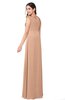 ColsBM Jazlyn Almost Apricot Bridesmaid Dresses Elegant Floor Length Half Backless Asymmetric Neckline Sleeveless Flower