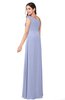 ColsBM Jazlyn Blue Heron Bridesmaid Dresses Elegant Floor Length Half Backless Asymmetric Neckline Sleeveless Flower