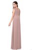 ColsBM Jazlyn Blush Pink Bridesmaid Dresses Elegant Floor Length Half Backless Asymmetric Neckline Sleeveless Flower