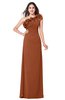ColsBM Jazlyn Bombay Brown Bridesmaid Dresses Elegant Floor Length Half Backless Asymmetric Neckline Sleeveless Flower