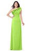 ColsBM Jazlyn Bright Green Bridesmaid Dresses Elegant Floor Length Half Backless Asymmetric Neckline Sleeveless Flower
