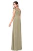ColsBM Jazlyn Candied Ginger Bridesmaid Dresses Elegant Floor Length Half Backless Asymmetric Neckline Sleeveless Flower