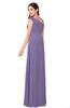 ColsBM Jazlyn Chalk Violet Bridesmaid Dresses Elegant Floor Length Half Backless Asymmetric Neckline Sleeveless Flower
