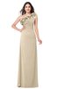 ColsBM Jazlyn Champagne Bridesmaid Dresses Elegant Floor Length Half Backless Asymmetric Neckline Sleeveless Flower