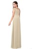 ColsBM Jazlyn Champagne Bridesmaid Dresses Elegant Floor Length Half Backless Asymmetric Neckline Sleeveless Flower